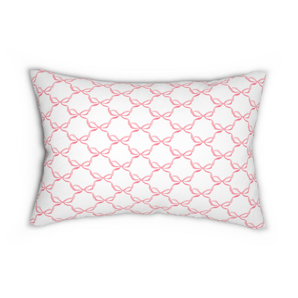 Decorative Lumbar Preppy Bow Pillow with insert , 14" x 20"