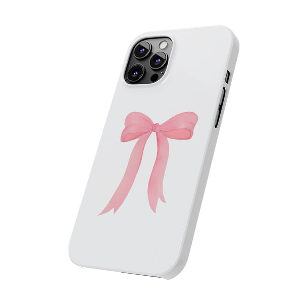 Pink Bow Phone Case, Coquette , loveshackfancy inspired, preppy print Phone Case Slim and Sleek