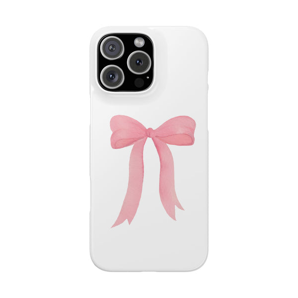 Pink Bow Phone Case, Coquette , loveshackfancy inspired, preppy print Phone Case Slim and Sleek