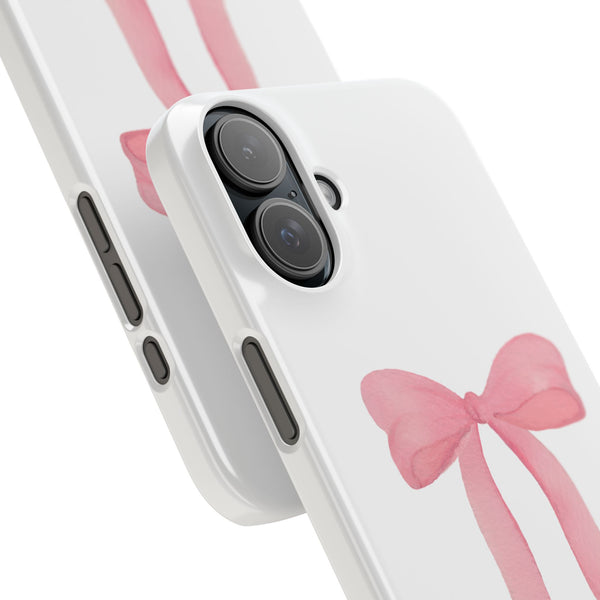 Pink Bow Phone Case, Coquette , loveshackfancy inspired, preppy print Phone Case Slim and Sleek