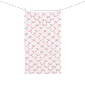 Hand Towel Watercolor Bows Pink