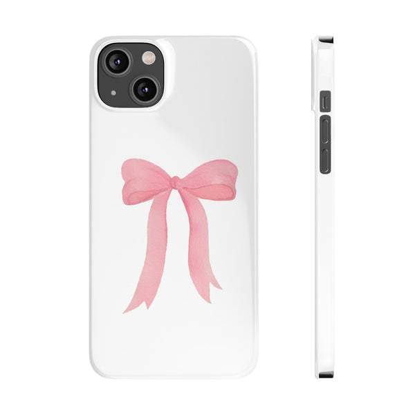 Pink Bow Phone Case, Coquette , loveshackfancy inspired, preppy print Phone Case Slim and Sleek