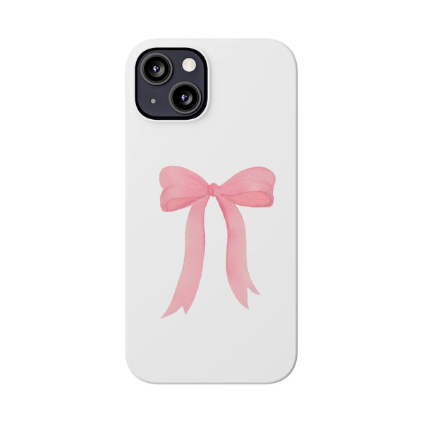 Pink Bow Phone Case, Coquette , loveshackfancy inspired, preppy print Phone Case Slim and Sleek
