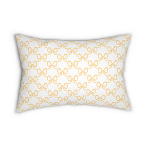 Decorative Lumbar Preppy Bow Pillow with insert , 14" x 20"