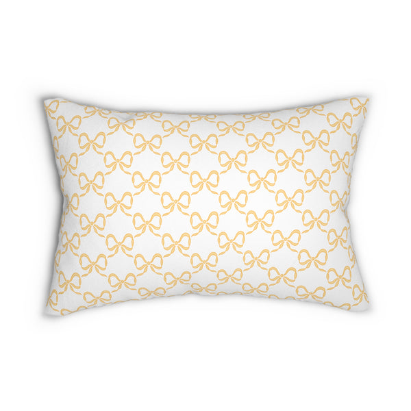 Decorative Lumbar Preppy Bow Pillow with insert , 14" x 20"