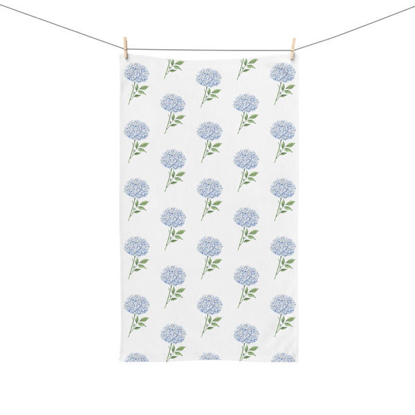 Hand Towel Hydrangea Lover Blue, for Powder Room, Bathroom, Absorbent, Stylish, Soft and Lightweight l Dorm, Tennis