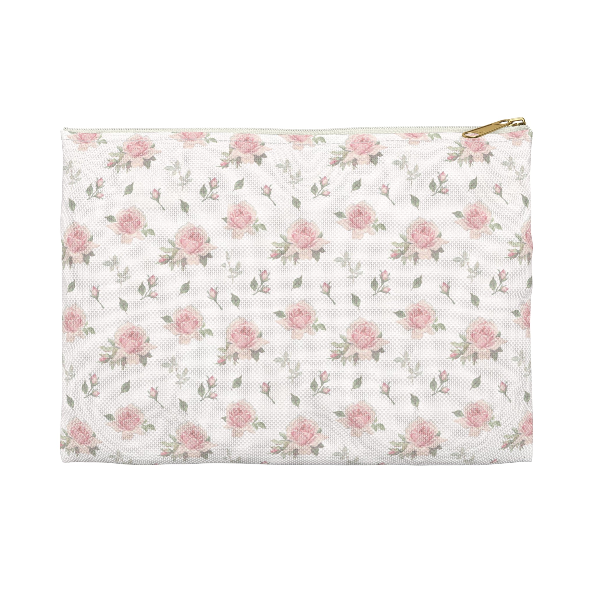 Boho Chic floral pattern in pink and green  - Accessory Pouch Available in Two Sizes