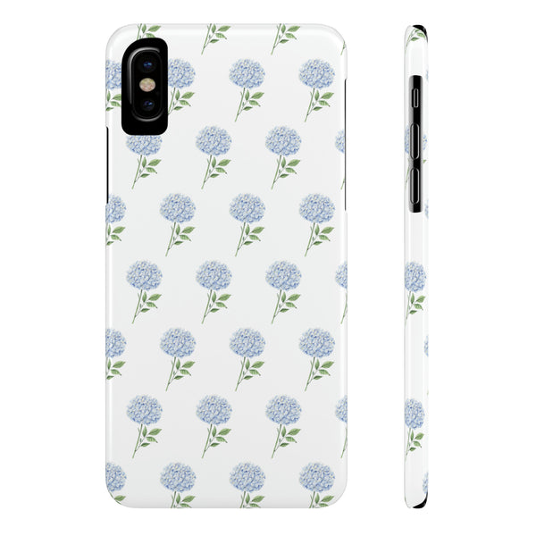 Hydrangea pattern, blue hydrangea preppy summer Phone Case Slim and Sleek, Preppy and Classic, Impact Resistant Shell