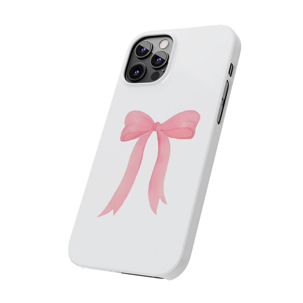 Pink Bow Phone Case, Coquette , loveshackfancy inspired, preppy print Phone Case Slim and Sleek
