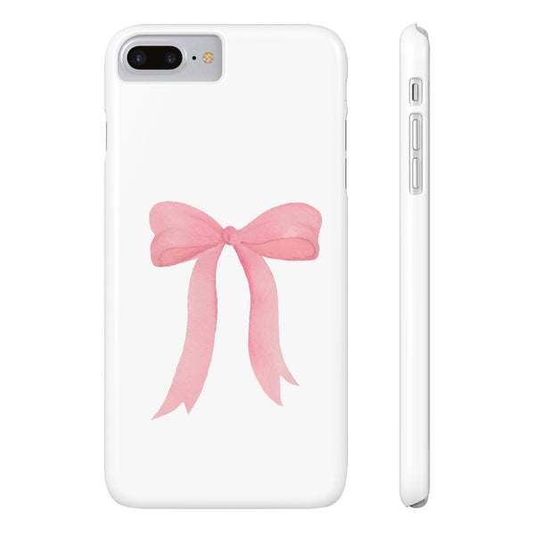 Pink Bow Phone Case, Coquette , loveshackfancy inspired, preppy print Phone Case Slim and Sleek