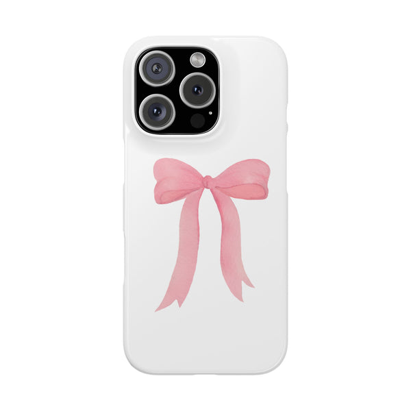 Pink Bow Phone Case, Coquette , loveshackfancy inspired, preppy print Phone Case Slim and Sleek