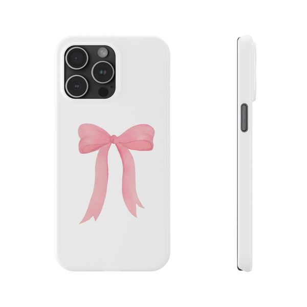 Pink Bow Phone Case, Coquette , loveshackfancy inspired, preppy print Phone Case Slim and Sleek