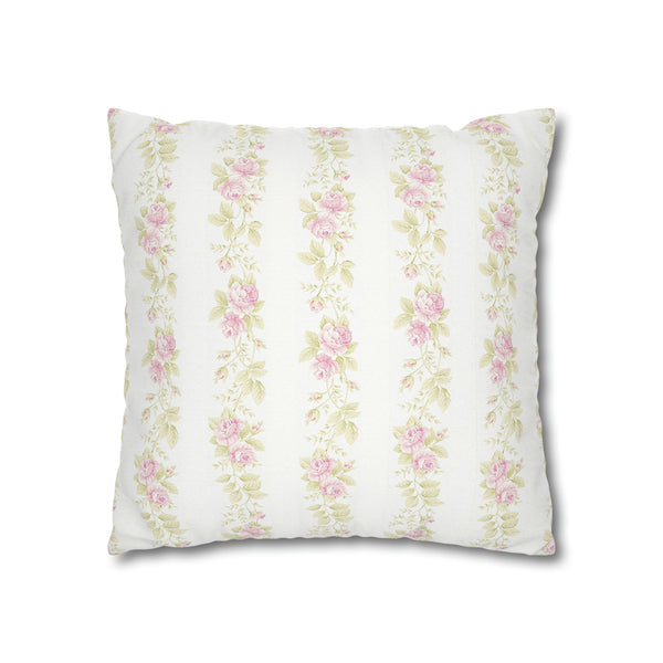 Romantic Shabby Chic Preppy Floral Pillow Cover with Zip Closure - Cover Only - Insert not included - teen, tween, dorm room