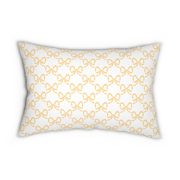 Decorative Lumbar Preppy Bow Pillow with insert , 14" x 20"