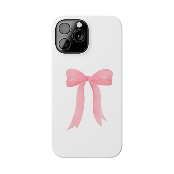 Pink Bow Phone Case, Coquette , loveshackfancy inspired, preppy print Phone Case Slim and Sleek