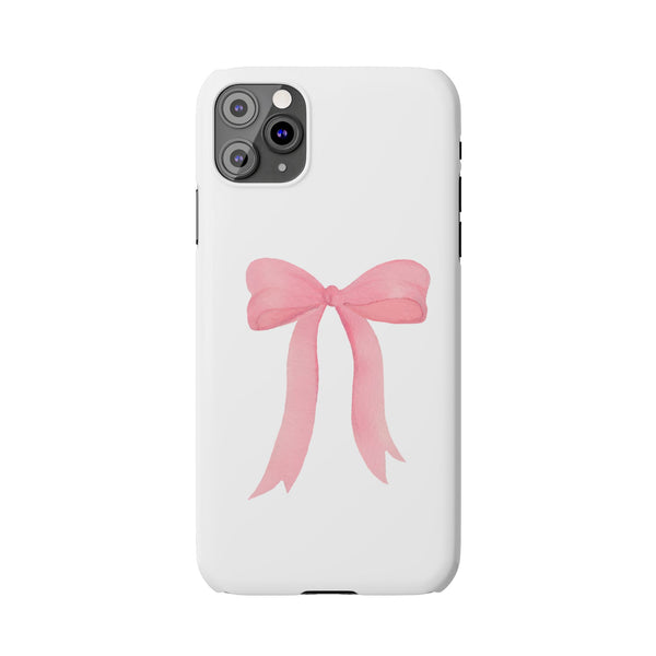 Pink Bow Phone Case, Coquette , loveshackfancy inspired, preppy print Phone Case Slim and Sleek