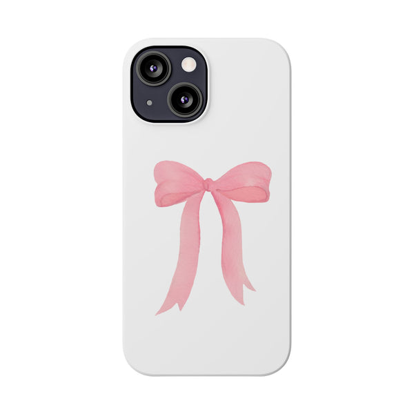 Pink Bow Phone Case, Coquette , loveshackfancy inspired, preppy print Phone Case Slim and Sleek