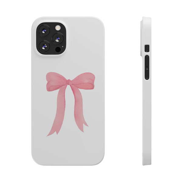 Pink Bow Phone Case, Coquette , loveshackfancy inspired, preppy print Phone Case Slim and Sleek