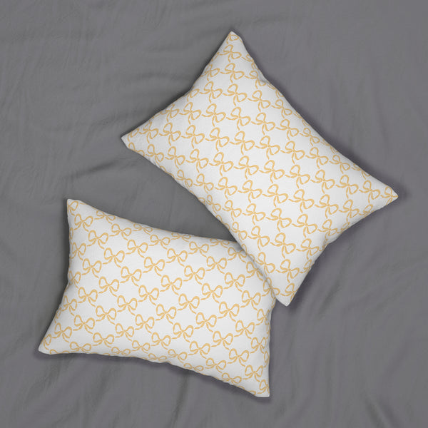 Decorative Lumbar Preppy Bow Pillow with insert , 14" x 20"