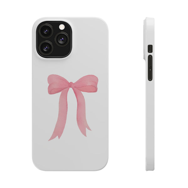 Pink Bow Phone Case, Coquette , loveshackfancy inspired, preppy print Phone Case Slim and Sleek