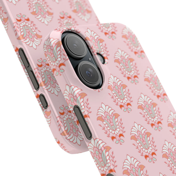 Preppy Boho Chic Block Print Phone Case Slim and Sleek, Impact Resistant Shell, all iPhone Models 14 Pro Max 13