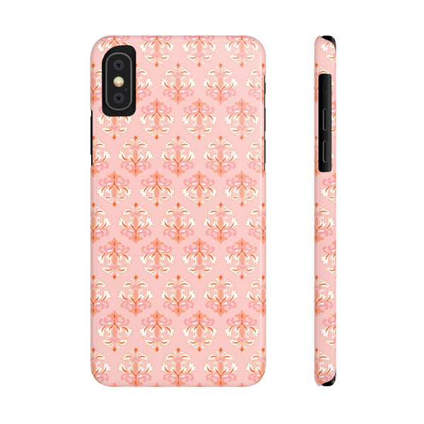 Preppy Boho Chic in soft pinks , Chinoiserie iphone case, Samsung,  Phone Case Slim and Sleek, Classic, Impact Resistant Shell