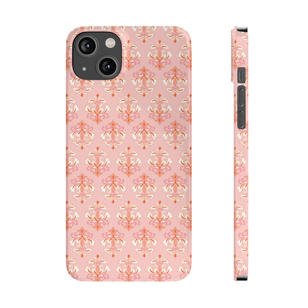 Preppy Boho Chic in soft pinks , Chinoiserie iphone case, Samsung,  Phone Case Slim and Sleek, Classic, Impact Resistant Shell