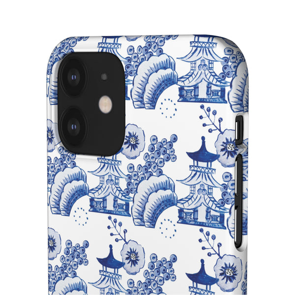 Chinoiserie Chic Toile Blue + White Phone Case