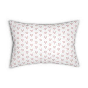 Decorative Lumbar Preppy Hearts Pillow with insert , 14" x 20"