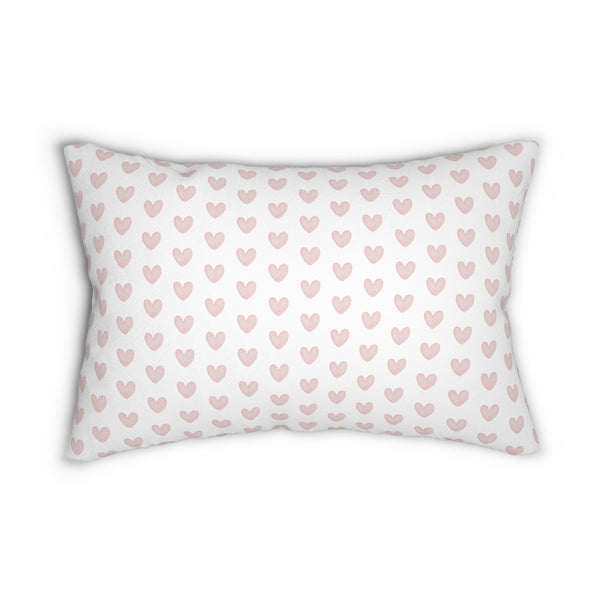 Decorative Lumbar Preppy Hearts Pillow with insert , 14" x 20"