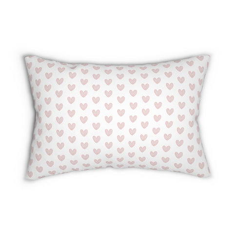 Decorative Lumbar Preppy Hearts Pillow with insert , 14" x 20"