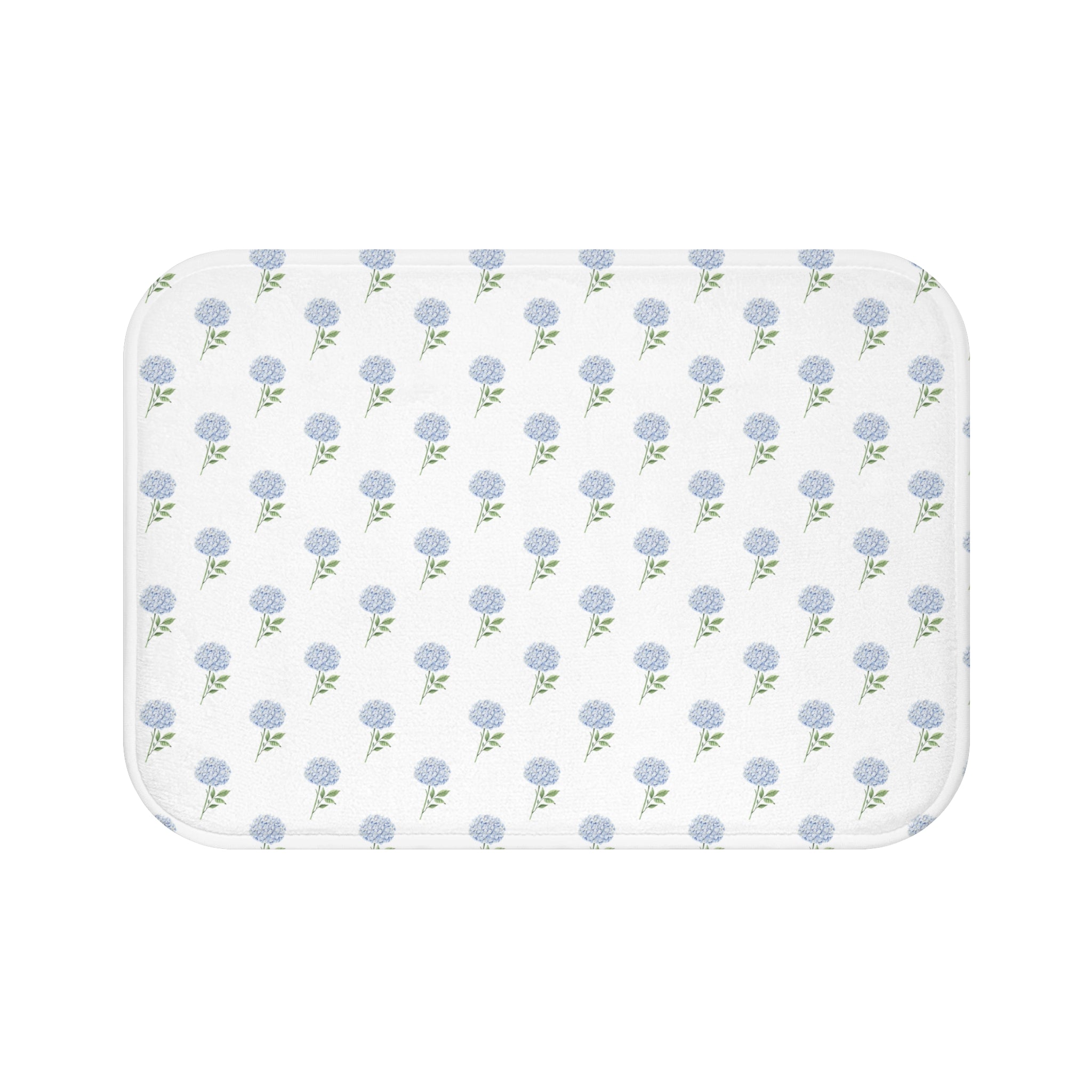 Bath Mat Hydrangea Pattern, two sizes, anti-slip back
