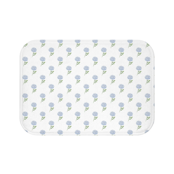 Bath Mat Hydrangea Pattern, two sizes, anti-slip back