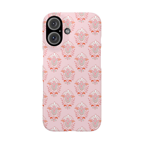 Preppy Boho Chic Block Print Phone Case Slim and Sleek, Impact Resistant Shell, all iPhone Models 14 Pro Max 13