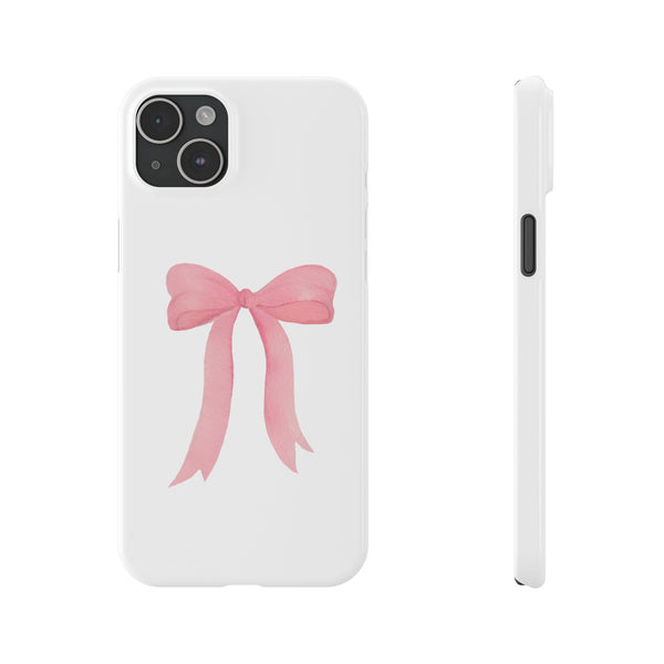 Pink Bow Phone Case, Coquette , loveshackfancy inspired, preppy print Phone Case Slim and Sleek