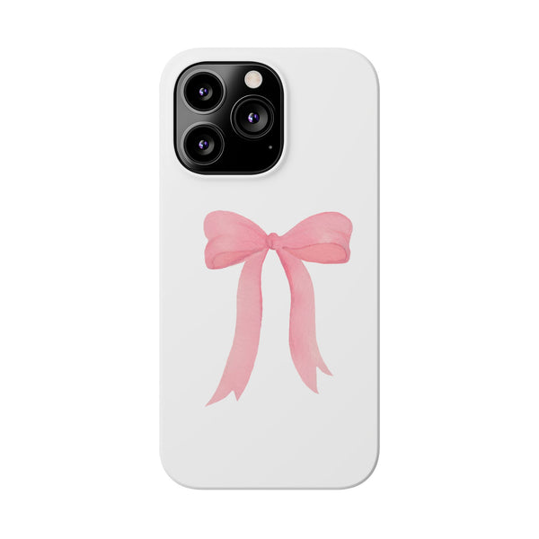 Pink Bow Phone Case, Coquette , loveshackfancy inspired, preppy print Phone Case Slim and Sleek