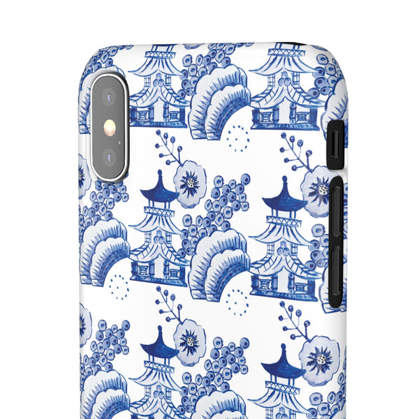 Chinoiserie Chic Toile Blue + White Phone Case