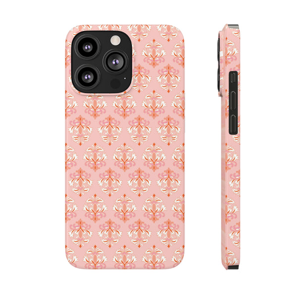 Preppy Boho Chic in soft pinks , Chinoiserie iphone case, Samsung,  Phone Case Slim and Sleek, Classic, Impact Resistant Shell