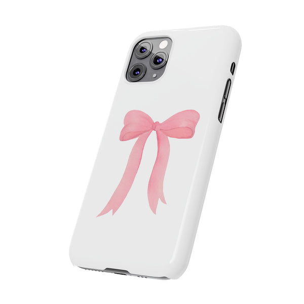 Pink Bow Phone Case, Coquette , loveshackfancy inspired, preppy print Phone Case Slim and Sleek