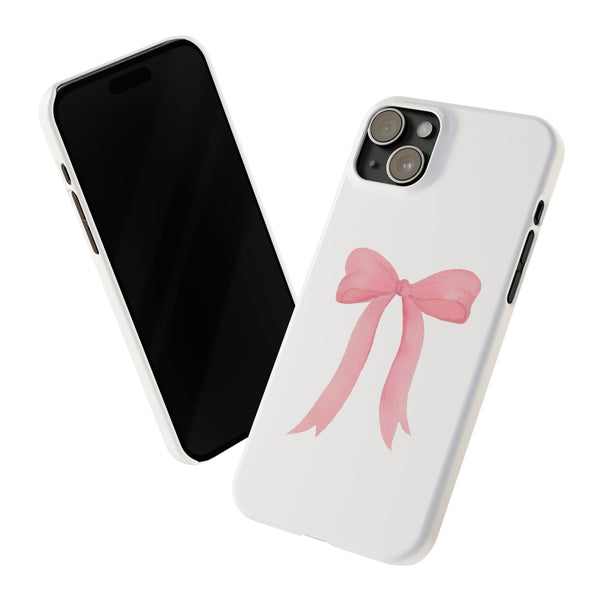 Pink Bow Phone Case, Coquette , loveshackfancy inspired, preppy print Phone Case Slim and Sleek
