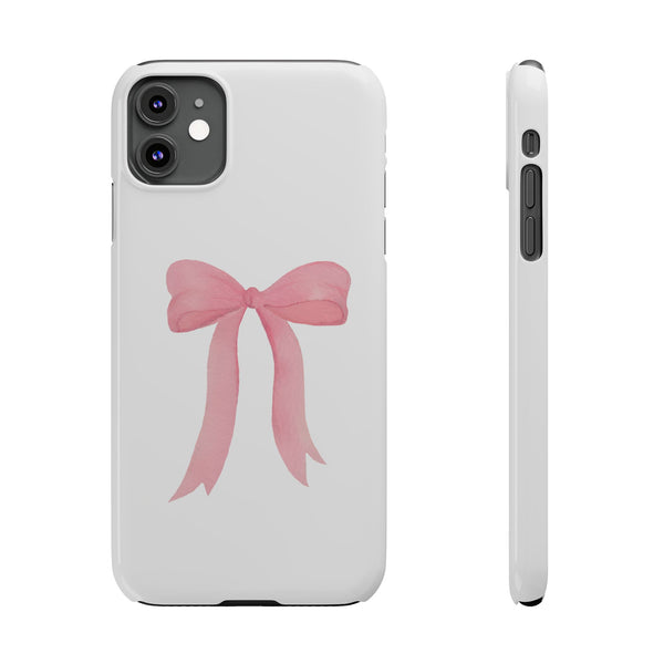 Pink Bow Phone Case, Coquette , loveshackfancy inspired, preppy print Phone Case Slim and Sleek
