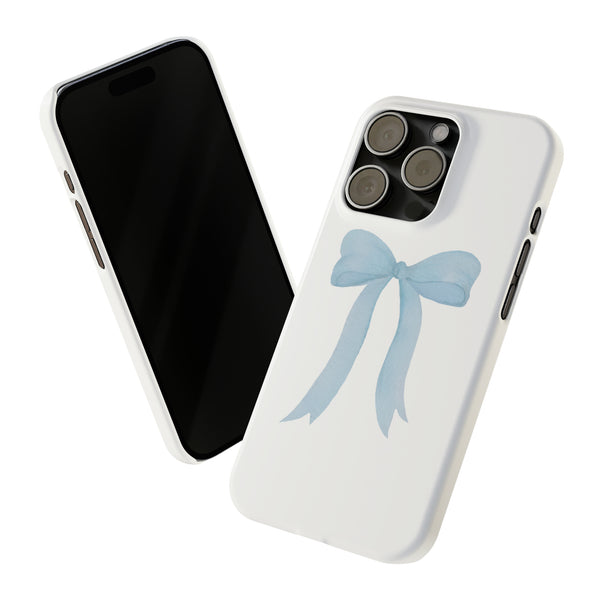 Blue Bow Phone Case, Coquette , loveshackfancy inspired, preppy print Phone Case Slim and Sleek, all iPhone 15 14 Plus Pro Max 13