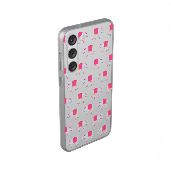 Flexible Phone Case - Preppy Chinoiserie Elephant Pattern  iphone Samsung clear access to all ports and functions