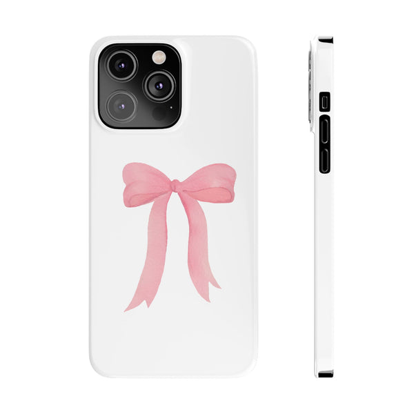 Pink Bow Phone Case, Coquette , loveshackfancy inspired, preppy print Phone Case Slim and Sleek