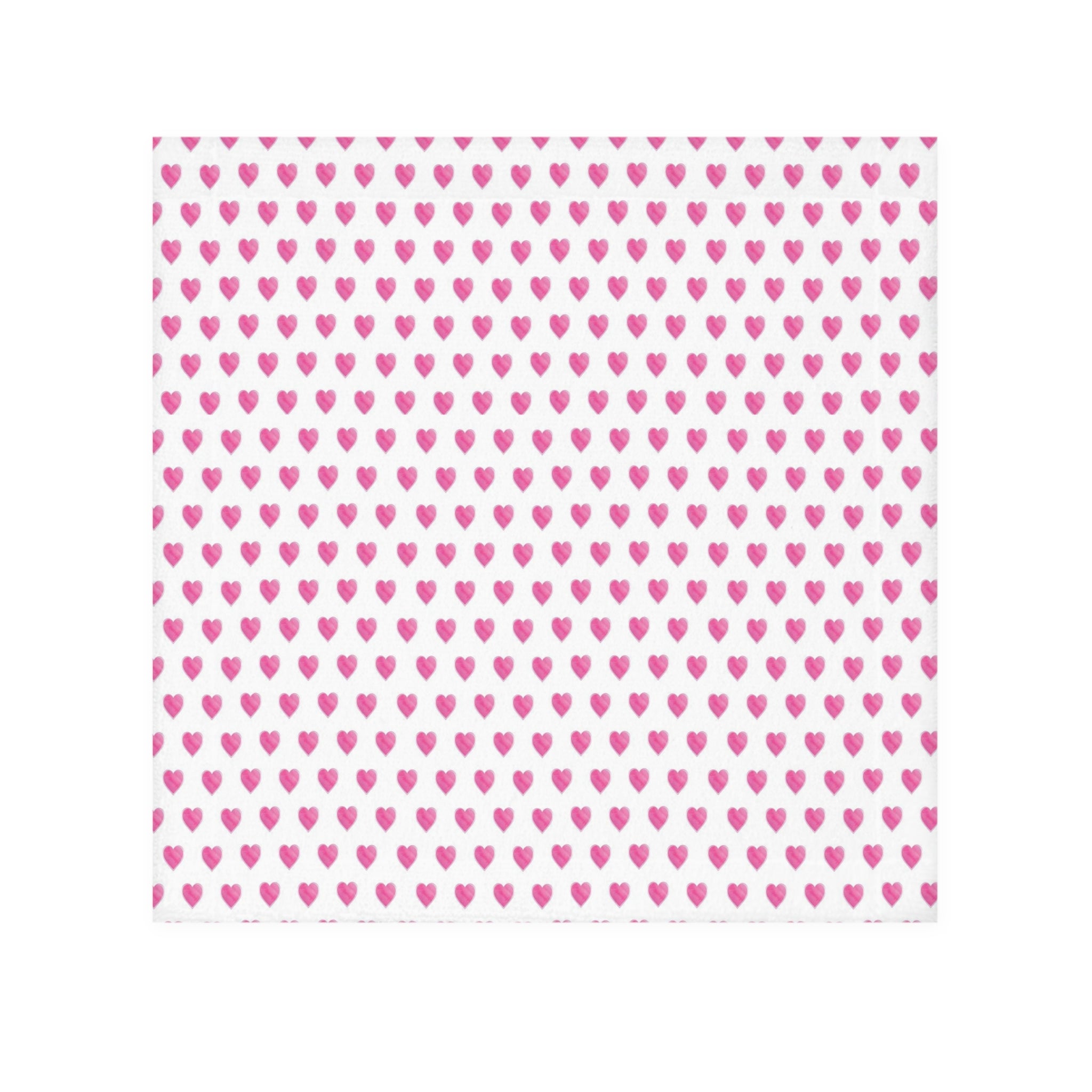 Face Towel Preppy Watercolor Hearts Pink