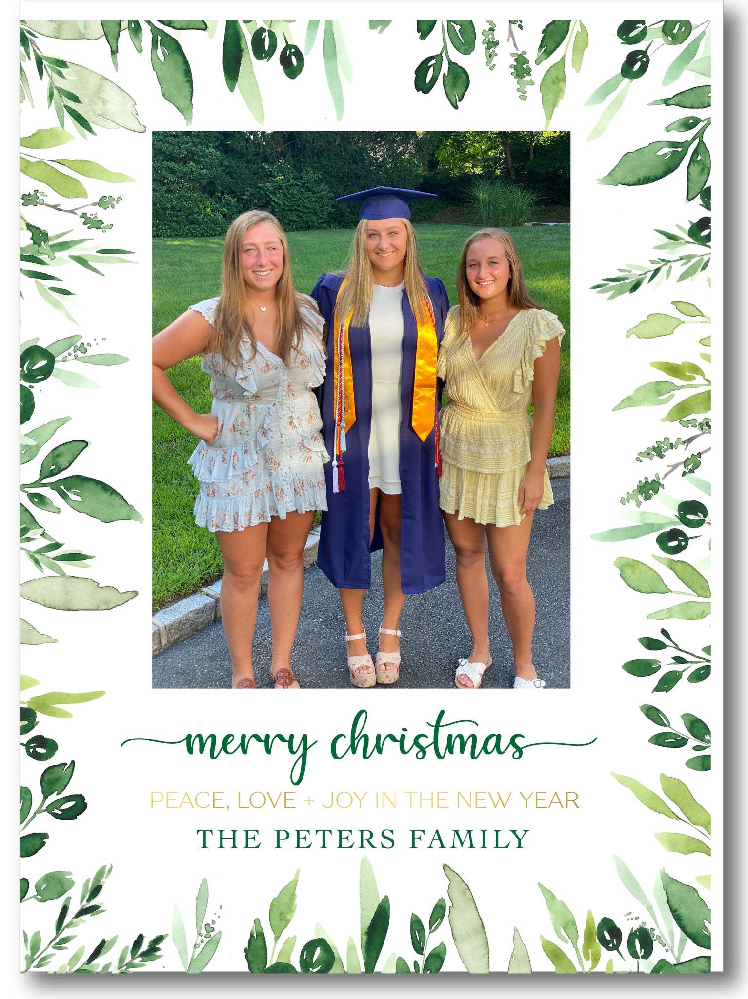 Holiday Photo Card Eucalyptus Frame