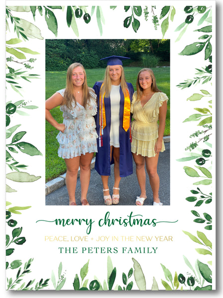 Holiday Photo Card Eucalyptus Frame