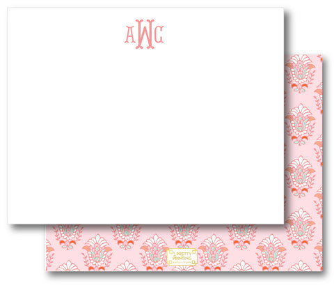 Notecard Double Sided - Block Print Pink