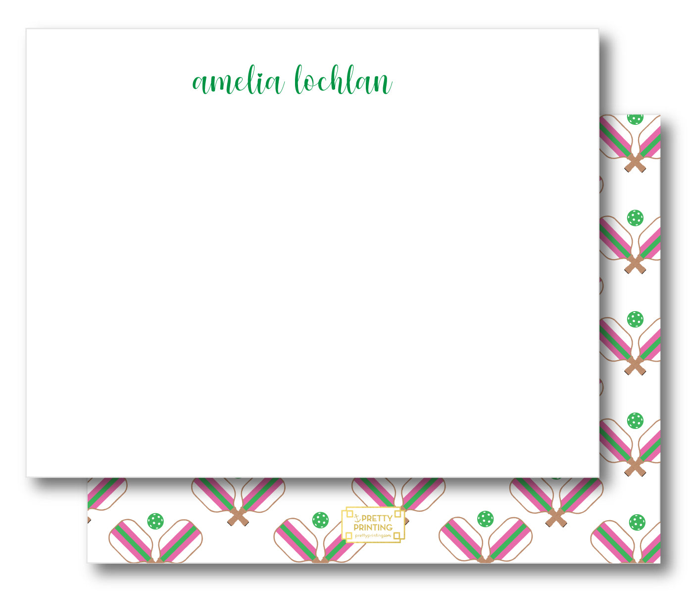 Notecard Double Sided - Pickleball Pattern
