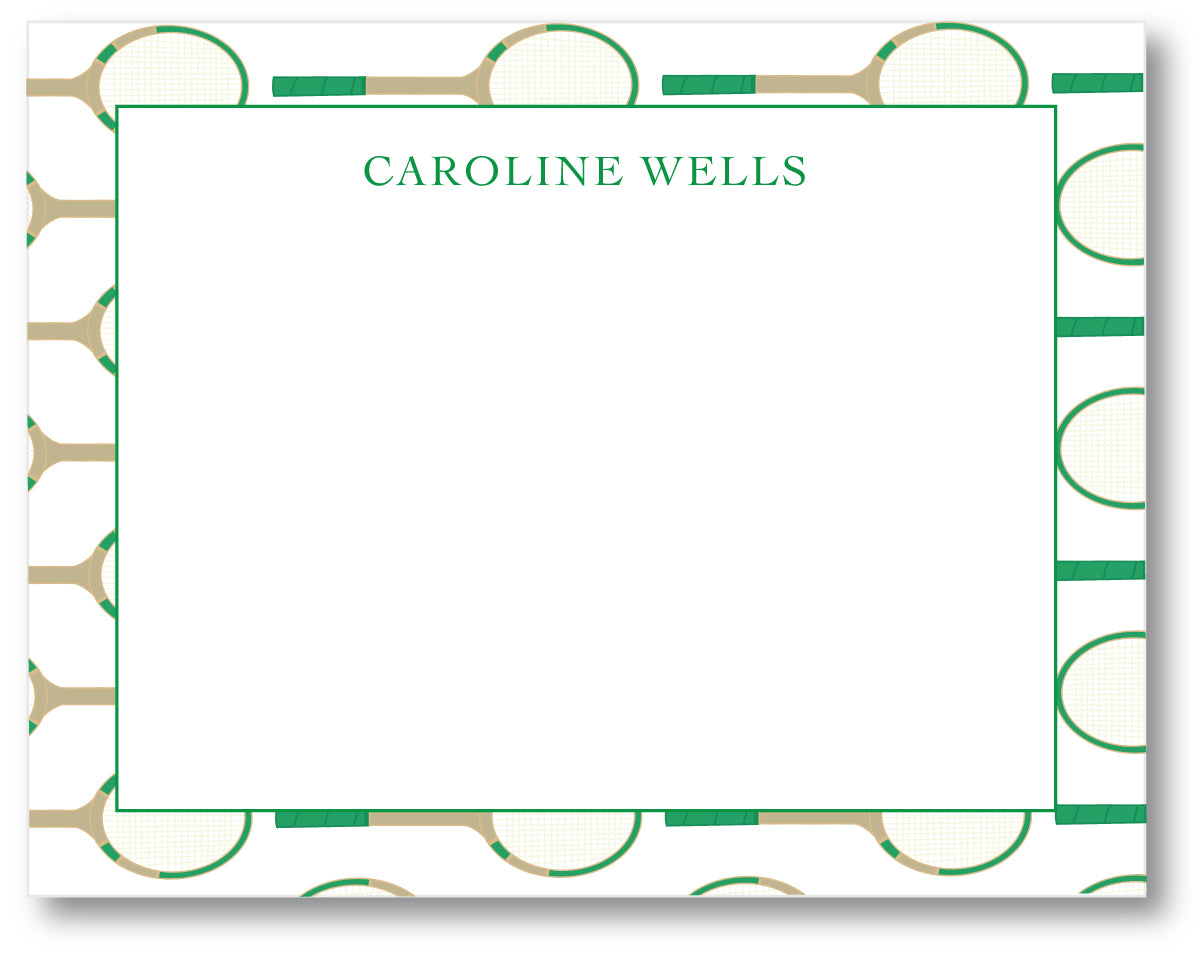 Notecard Vintage Tennis Pattern Border